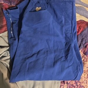 Women's Blue Capris with Heart Detail